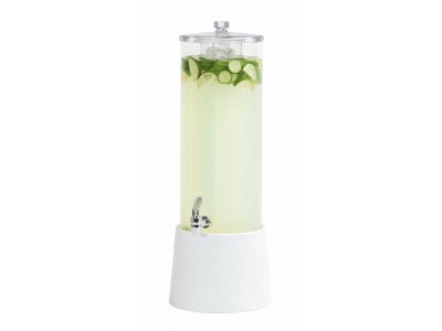 Logan 3 Gallon White Melamine Beverage Dispenser - Ice